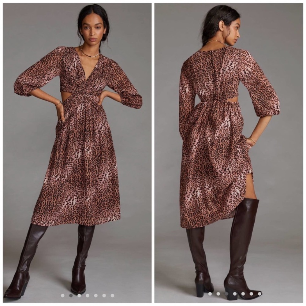 NWT Anthropologie Cut-Out Midi Dress